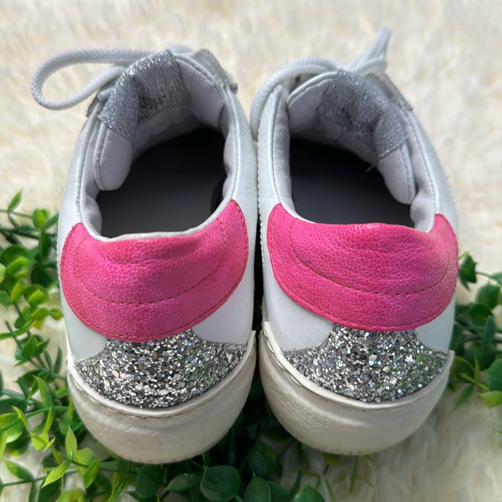 MLN Leather Sneakers Pink Star Sneakers Size 9 - Picture 8 of 9